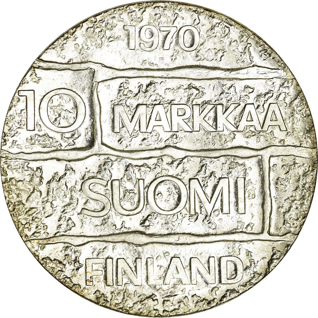 Moneta, Finlandia, 10 Markkaa, 1970, SPL-, Argento, KM:51