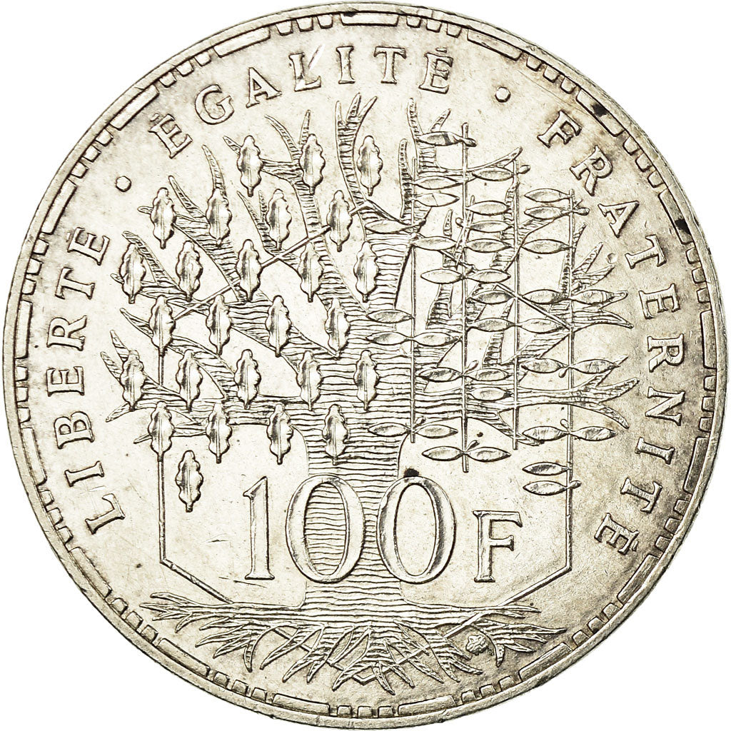 Moeda, França, Panthéon, 100 Francs, 1982, Paris, EF(40-45), Prata, KM:951.1