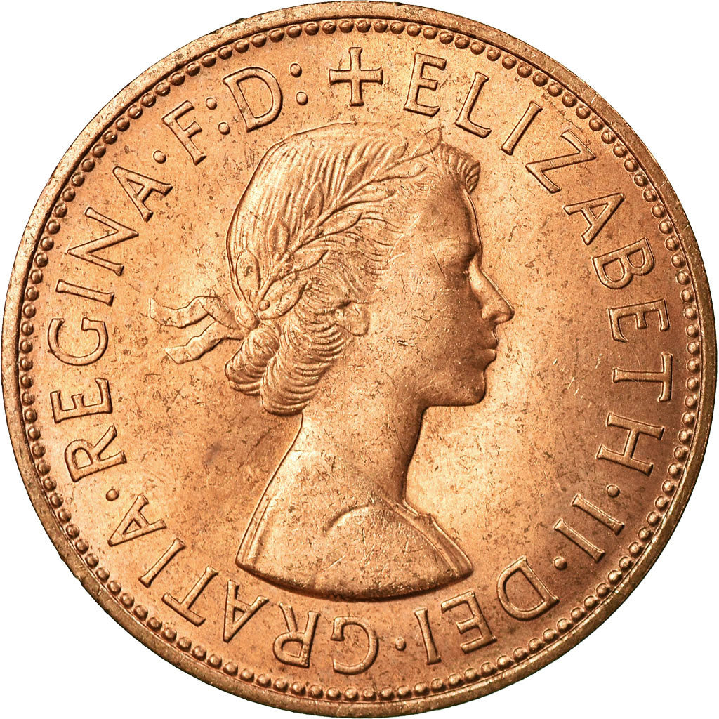Coin, Great Britain, Elizabeth II, Penny, 1967, AU(55-58), Bronze, KM:897