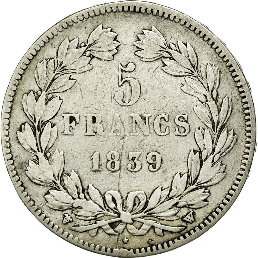 Monnaie, France, Louis-Philippe, 5 Francs, 1839, Lille, TB+, Argent, KM:749.13
