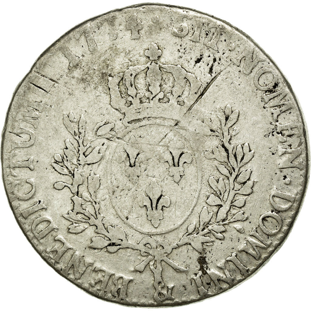 Coin, France, Louis XV, Écu à la vieille tête, Ecu, 1774, Aix, VF(30-35)