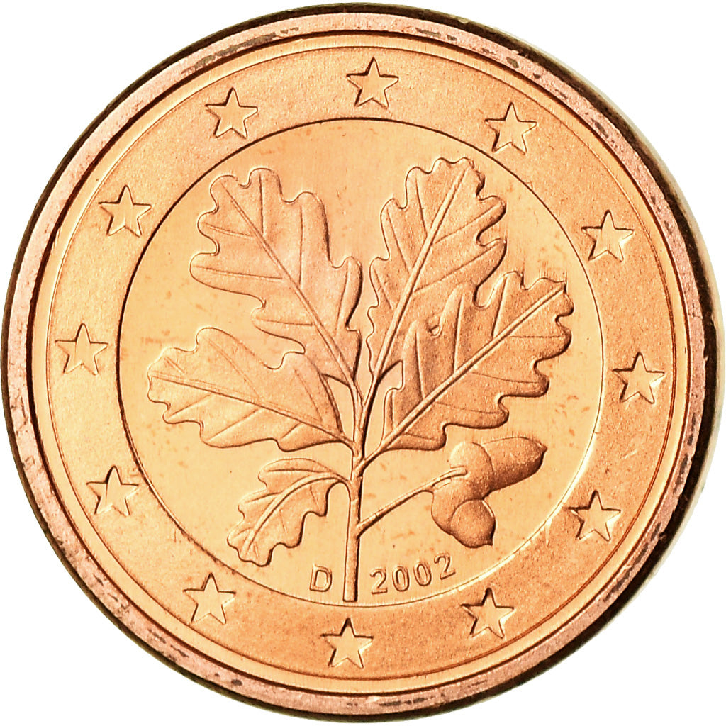 Bundesrepublik Deutschland, Euro Cent, 2002, VZ, Copper Plated Steel, KM:207