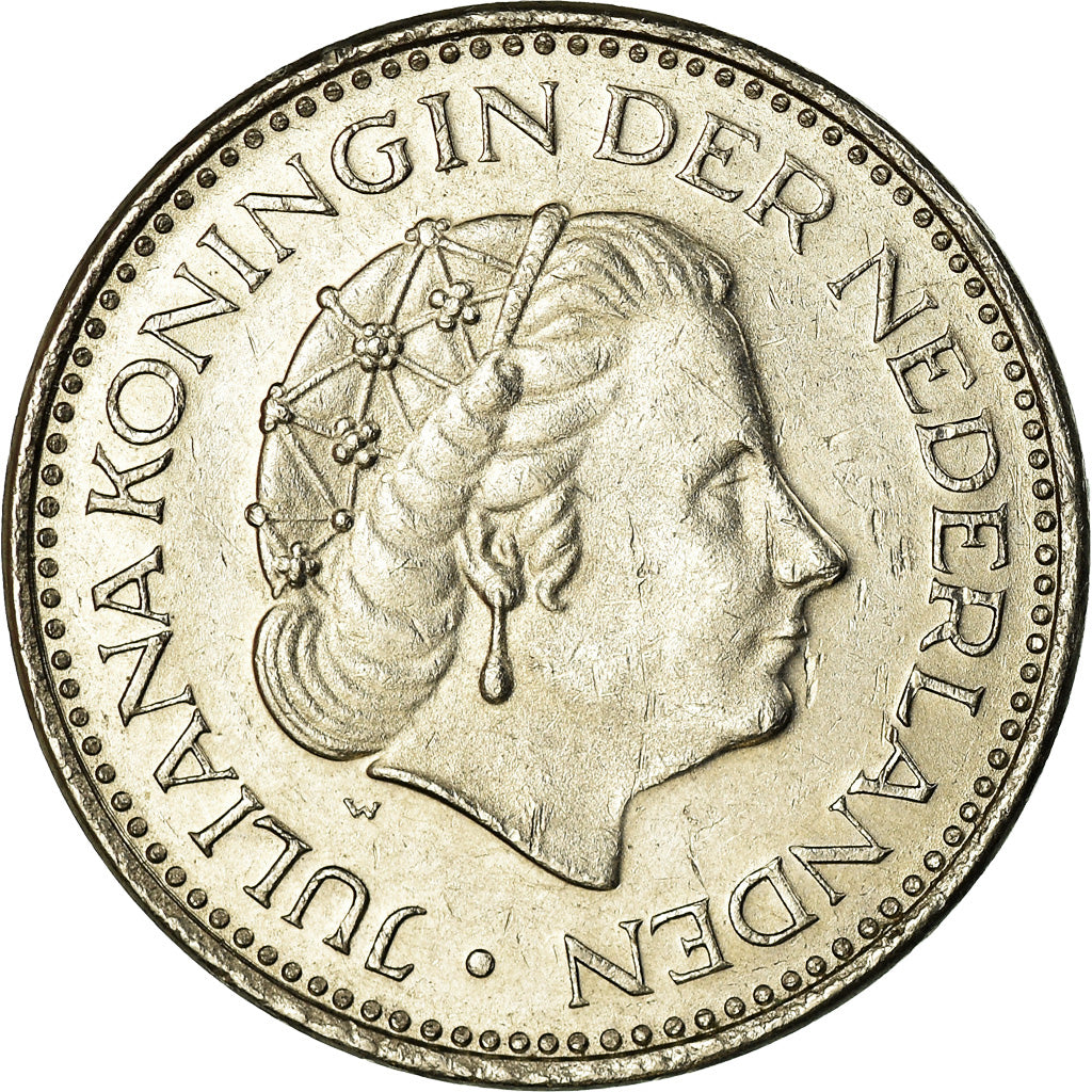 Coin, Netherlands, Juliana, Gulden, 1977, EF(40-45), Nickel, KM:184a