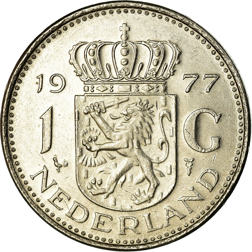 Coin, Netherlands, Juliana, Gulden, 1977, EF(40-45), Nickel, KM:184a