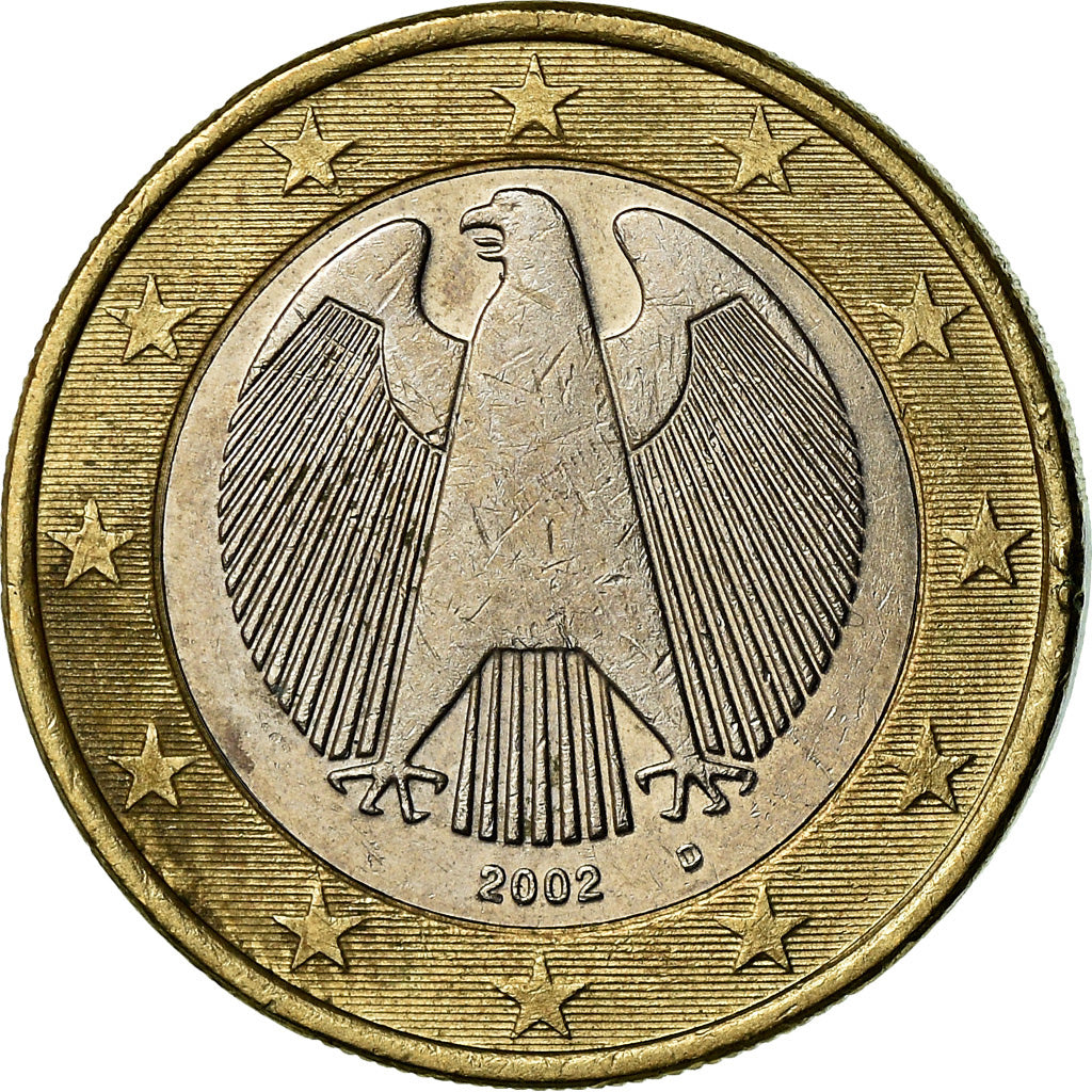 GERMANY - FEDERAL REPUBLIC, Euro, 2002, VF(30-35), Bi-Metallic, KM:213