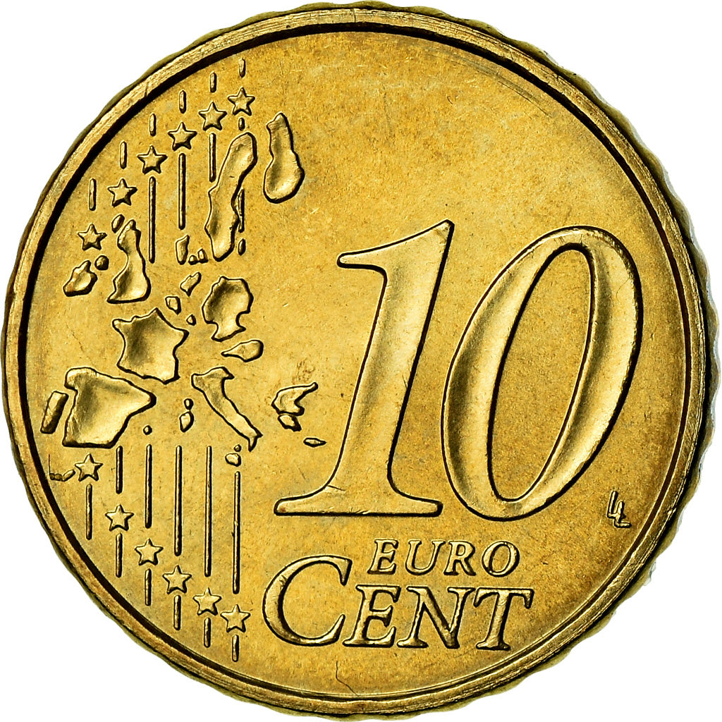 Francia, 10 Euro Cent, 1999, SPL-, Ottone, Gadoury:4., KM:1285