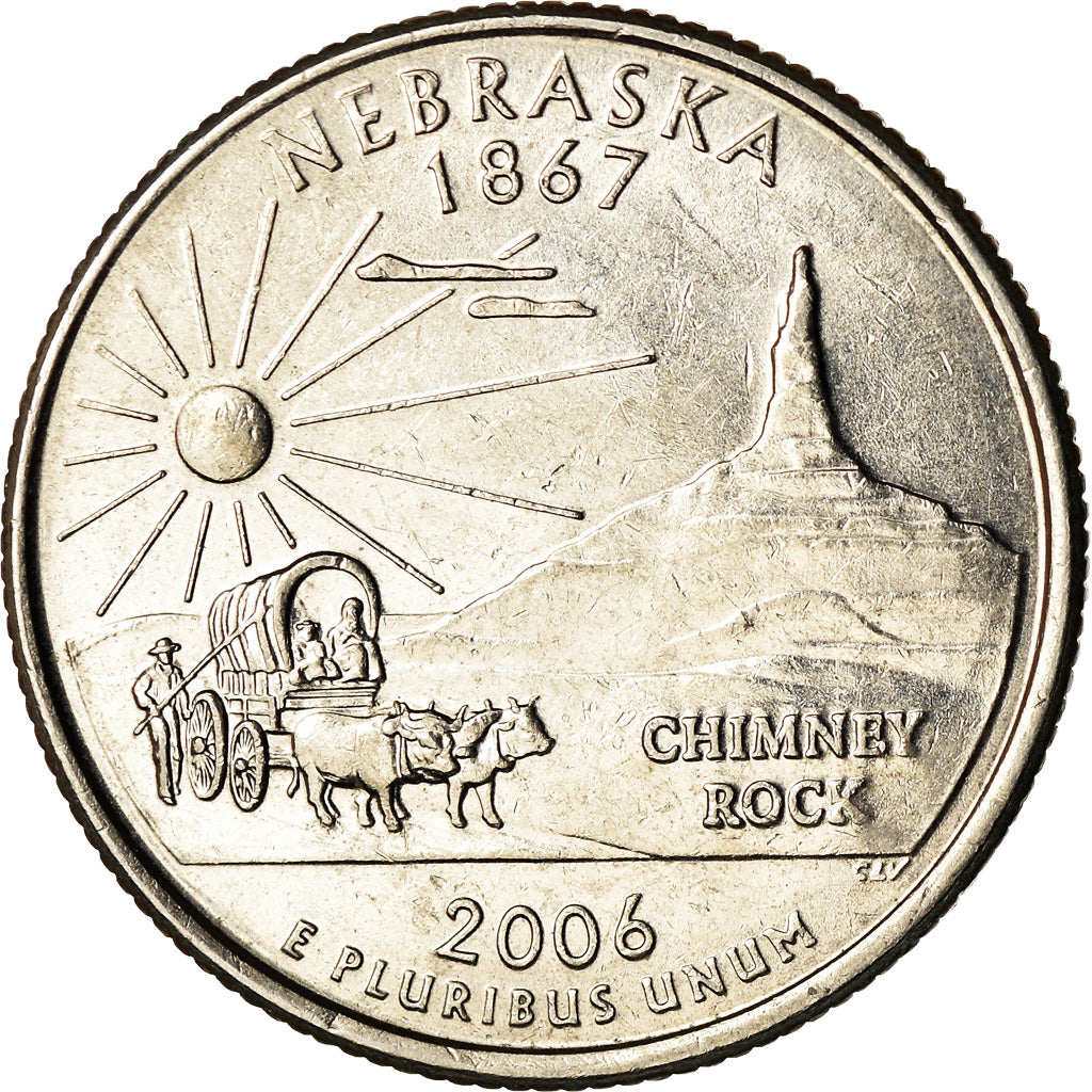 Moeda, Estados Unidos da América, Nebraska, Quarter, 2006, Denver, AU(55-58)