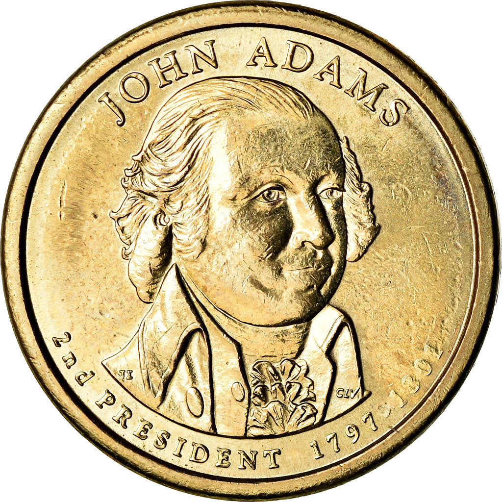 Coin, United States, Dollar, 2007, U.S. Mint, Denver, John Adams, AU(55-58)