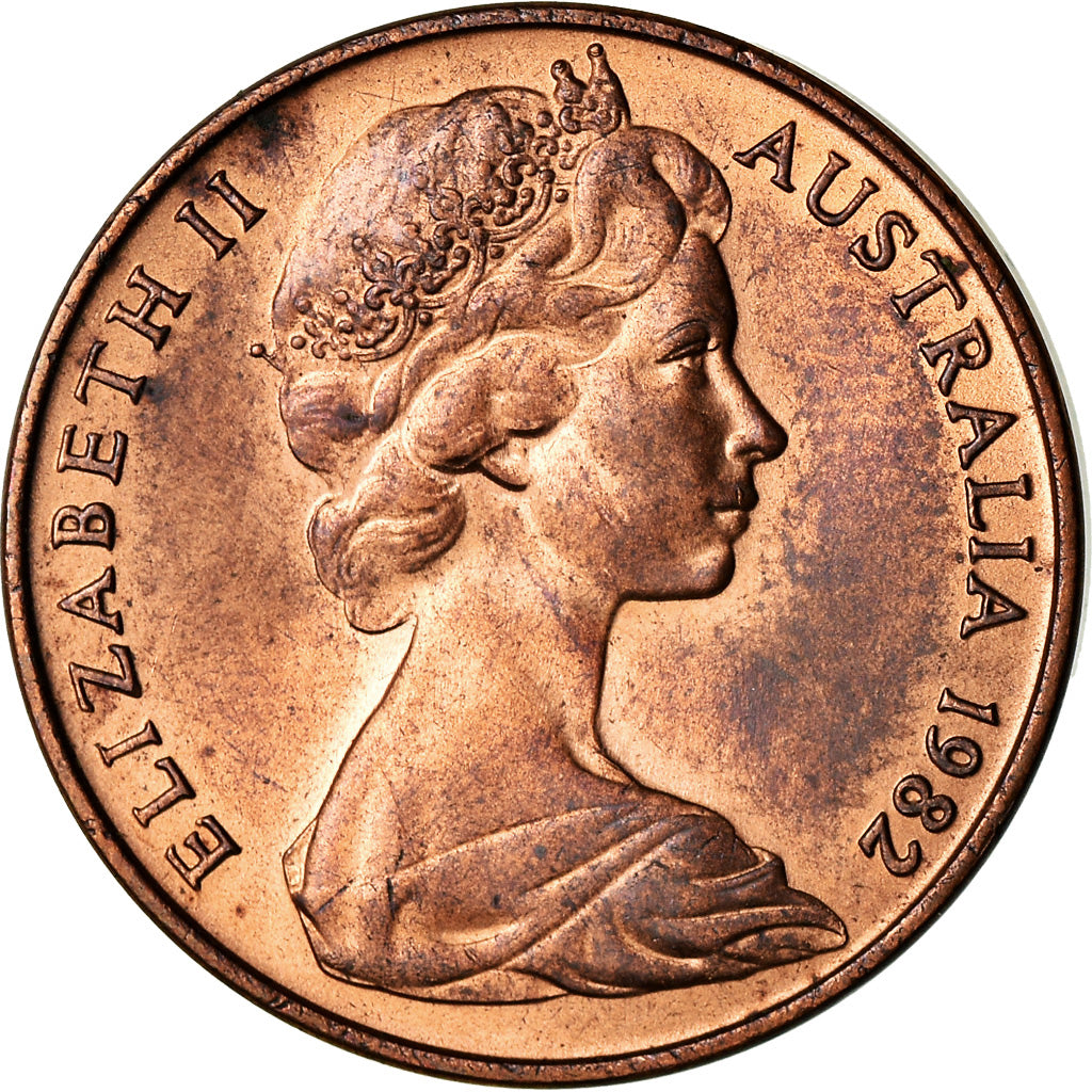 Moneda, Australia, Elizabeth II, 2 Cents, 1982, FDC, Bronce, KM:63