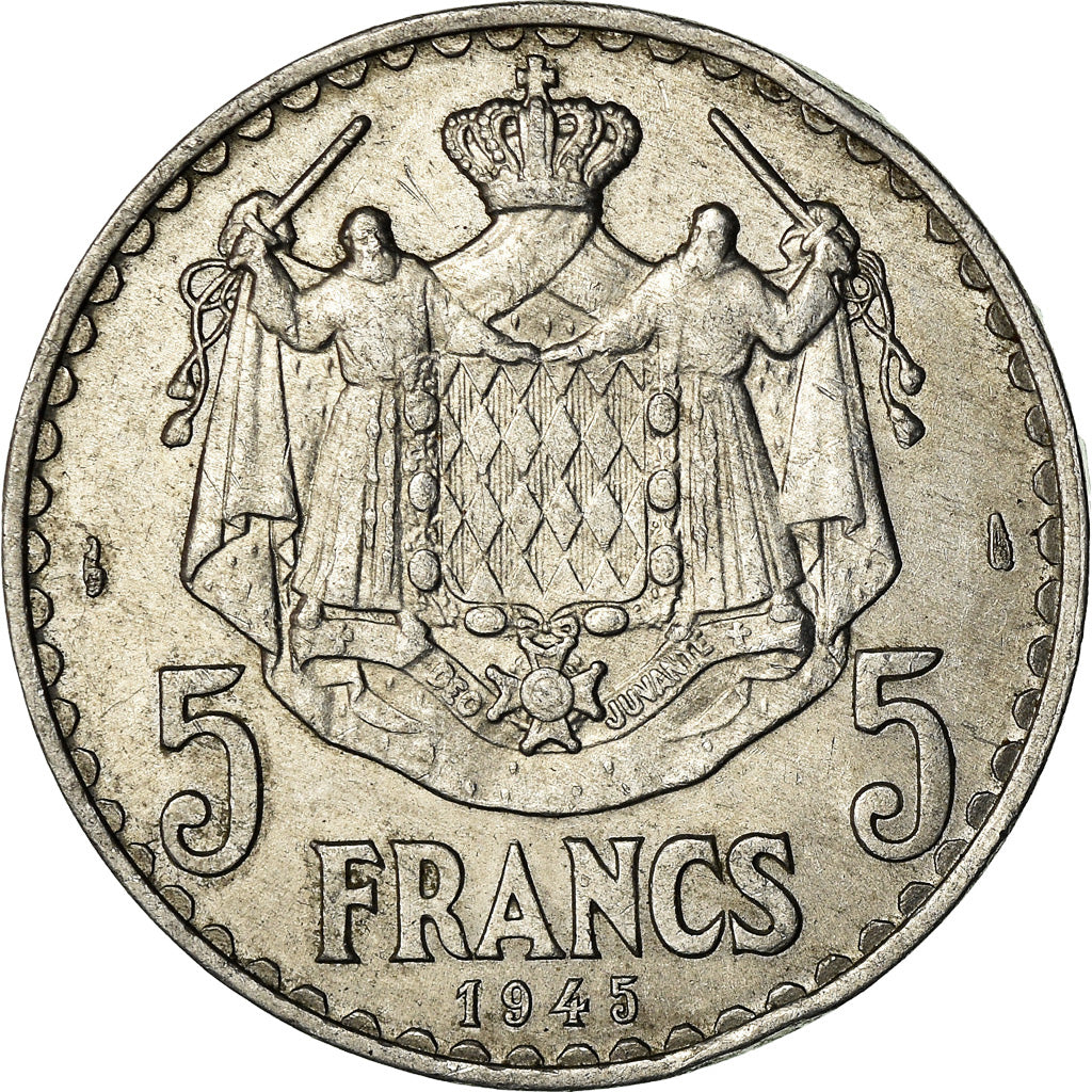 Monnaie, Monaco, Louis II, 5 Francs, 1945, Paris, TTB+, Aluminium, KM:122