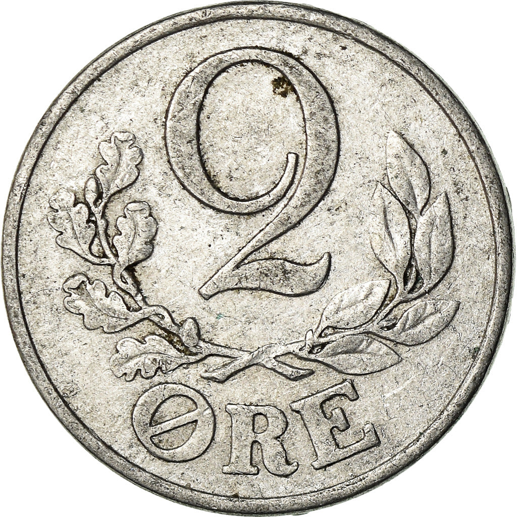 Moneda, Dinamarca, Christian X, 2 Öre, 1941, Copenhagen, BC+, Aluminio, KM:833