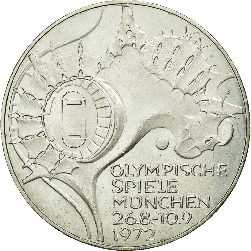 Moneta, GERMANIA - REPUBBLICA FEDERALE, 10 Mark, 1972, Hamburg, SPL, Argento