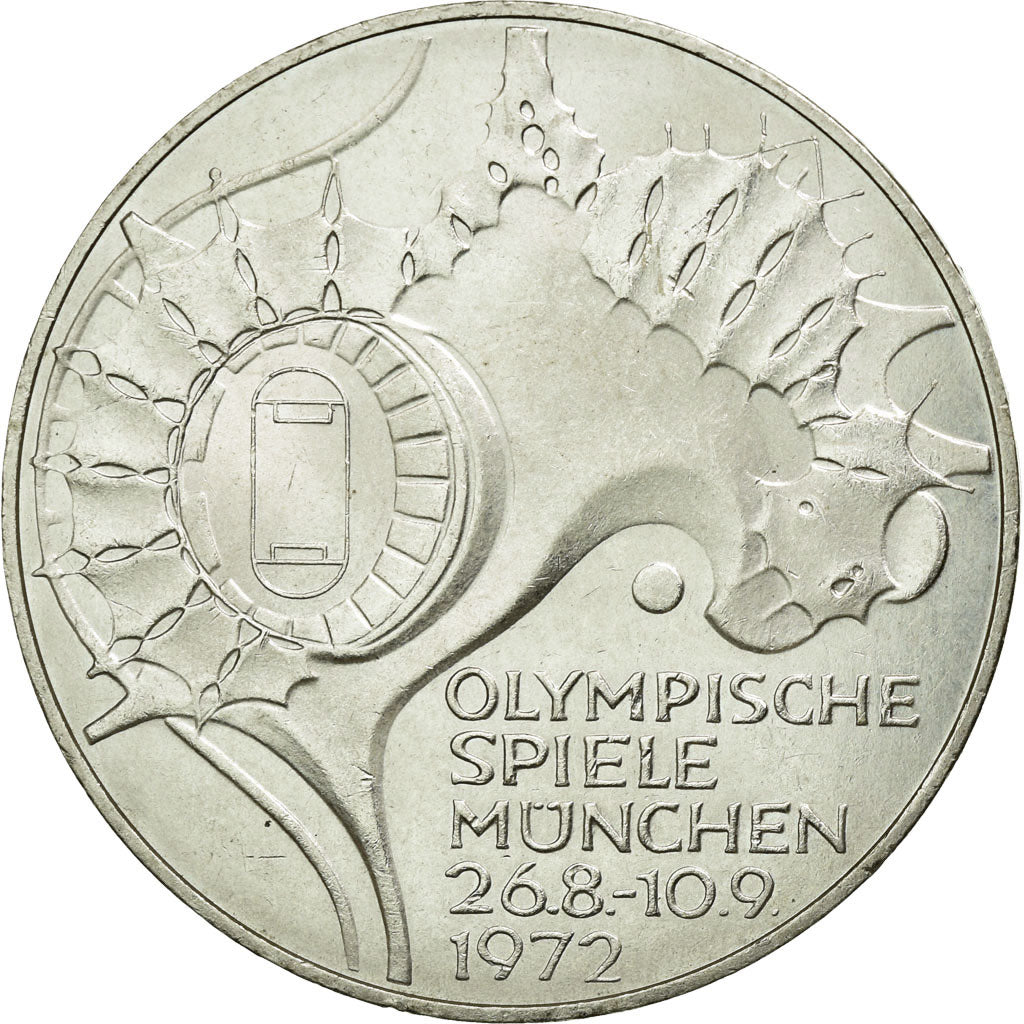 Moneta, GERMANIA - REPUBBLICA FEDERALE, 10 Mark, 1972, Hamburg, SPL, Argento