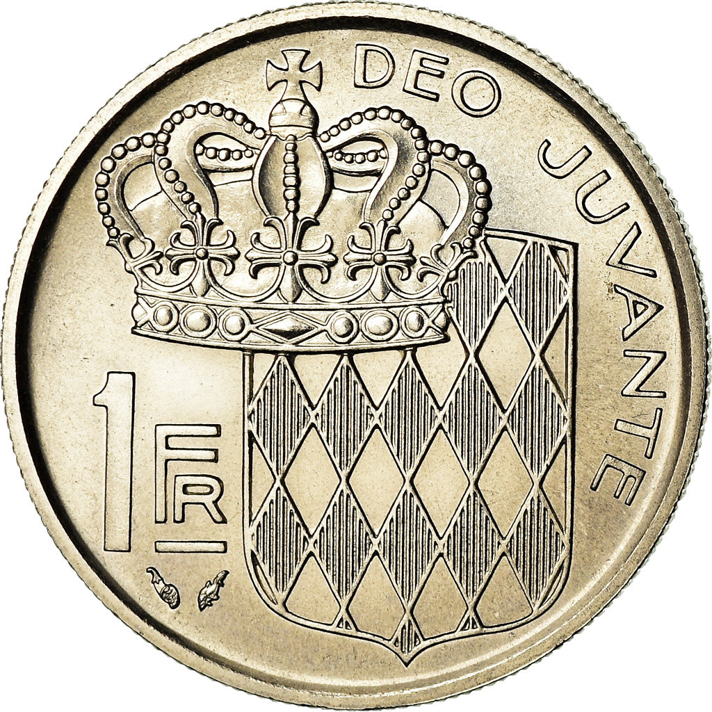 Coin, Monaco, Rainier III, Franc, 1975, MS(63), Nickel, KM:140, Gadoury:MC 150