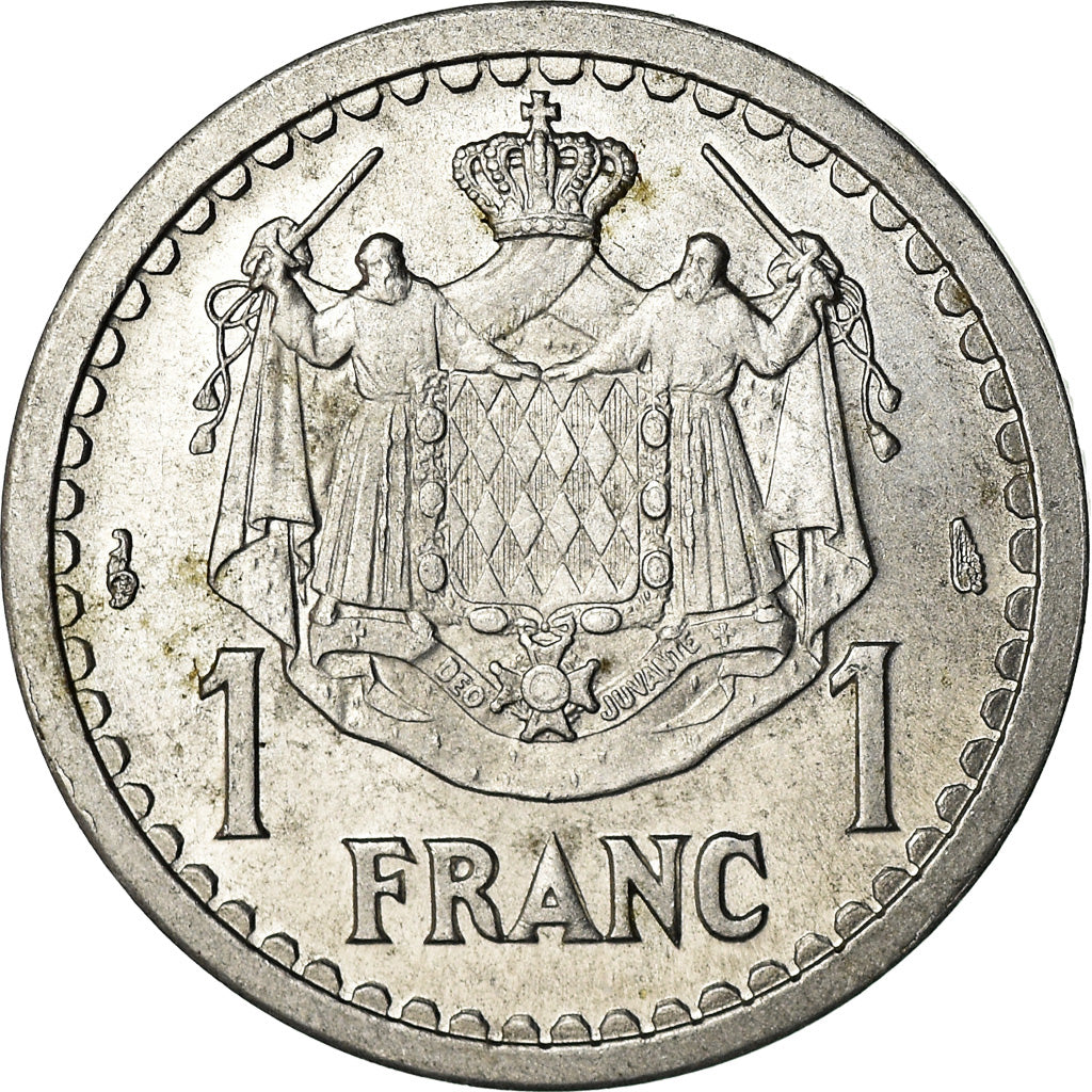 Coin, Monaco, Franc, Undated (1943), Poissy, EF(40-45), Aluminum, Gadoury:MC131