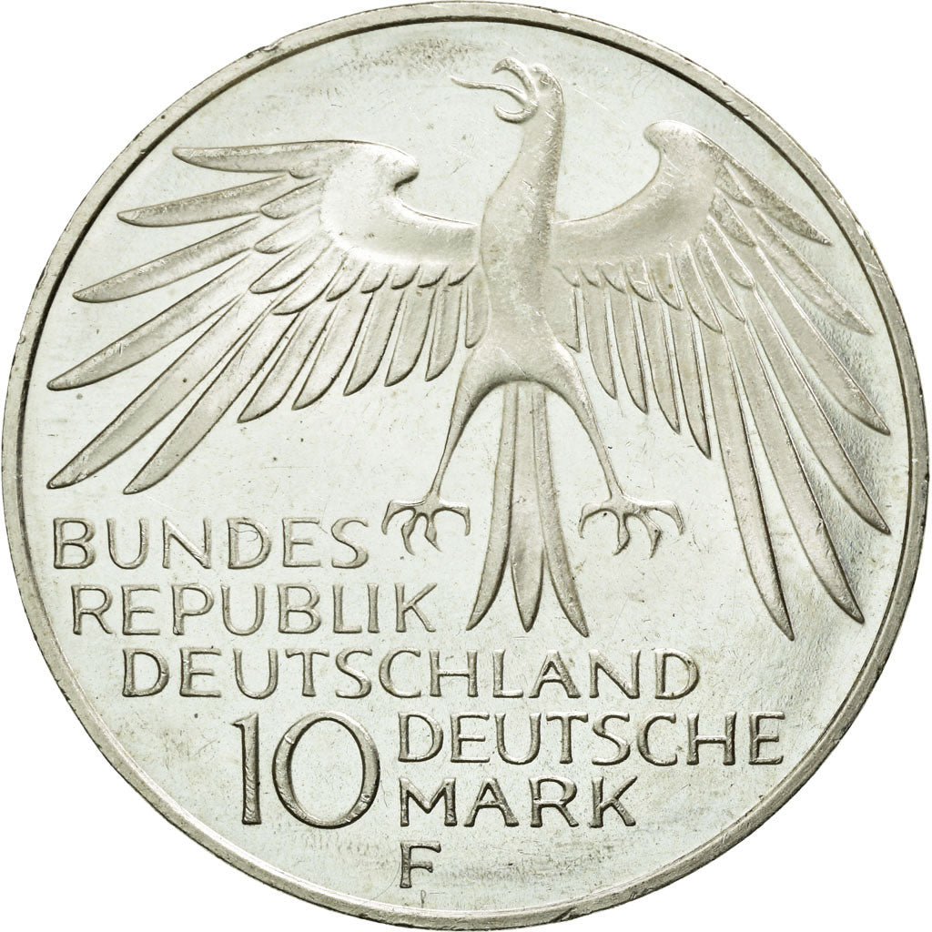 Moneta, GERMANIA - REPUBBLICA FEDERALE, 10 Mark, 1972, Stuttgart, SPL, Argento