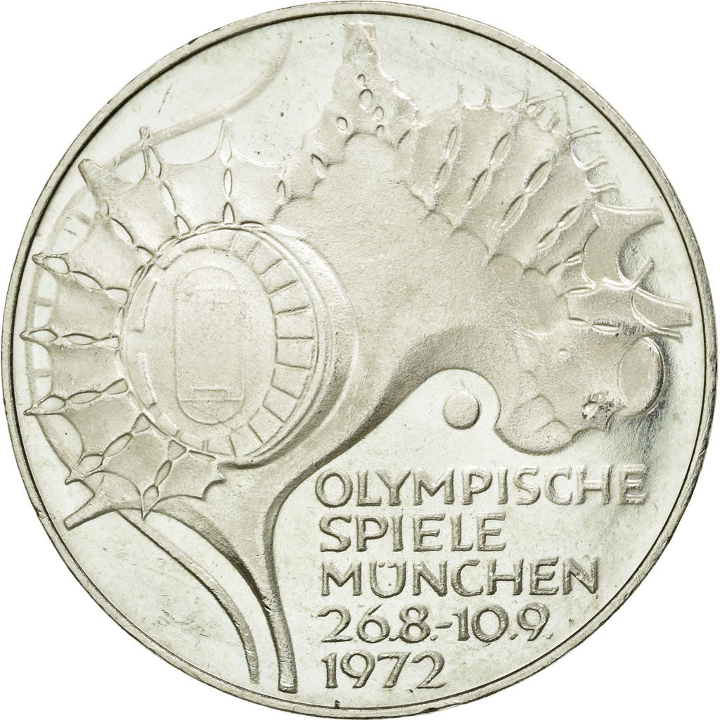 Coin, GERMANY - FEDERAL REPUBLIC, 10 Mark, 1972, Stuttgart, MS(60-62), Silver