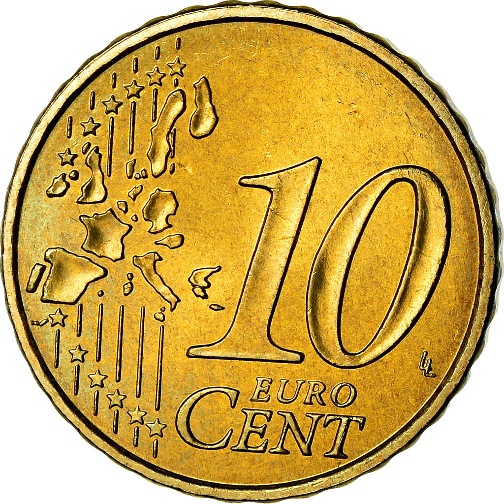 Francia, 10 Euro Cent, 1999, MBC+, Latón, Gadoury:4., KM:1285
