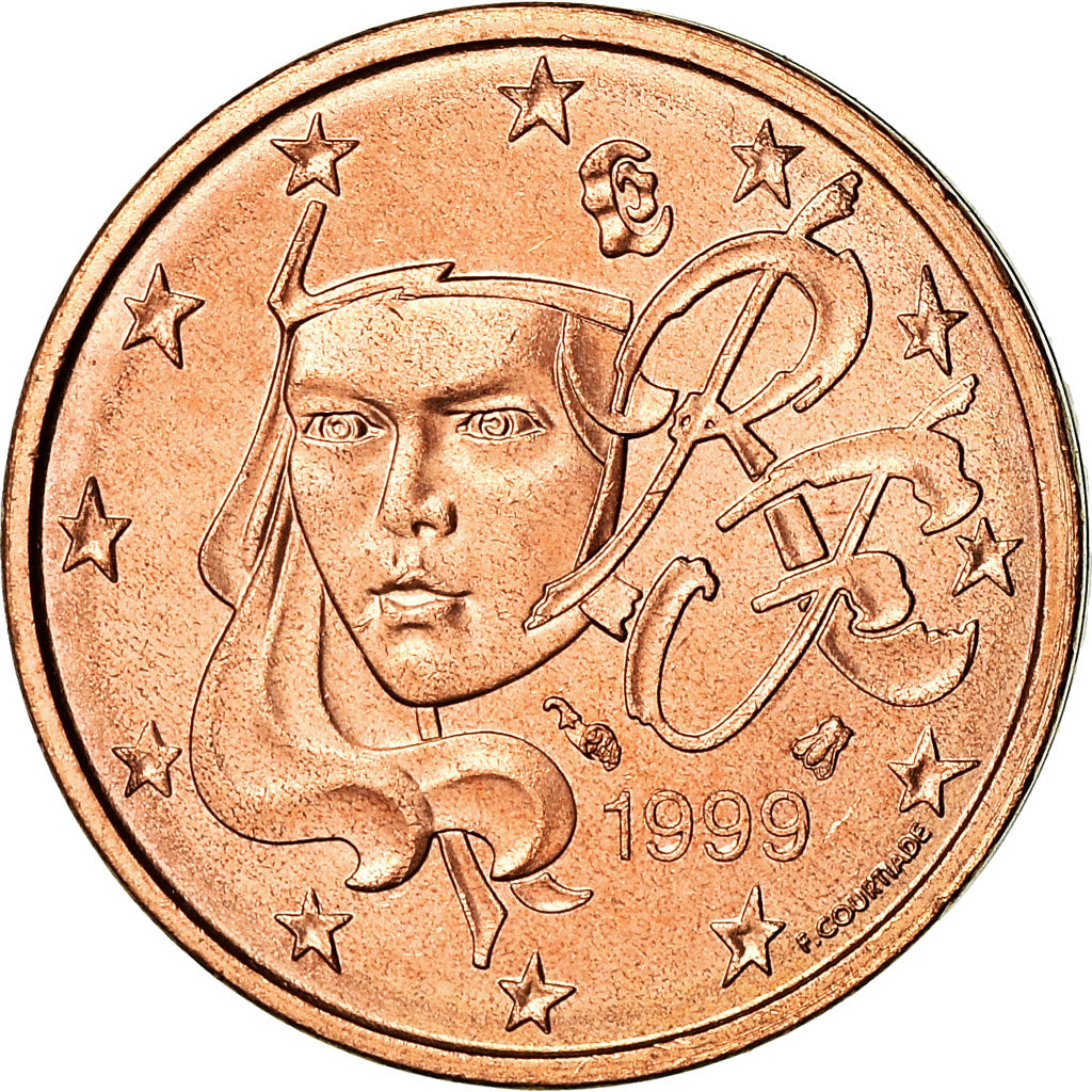 Francia, 2 Euro Cent, 1999, BB+, Acciaio placcato rame, Gadoury:2, KM:1283