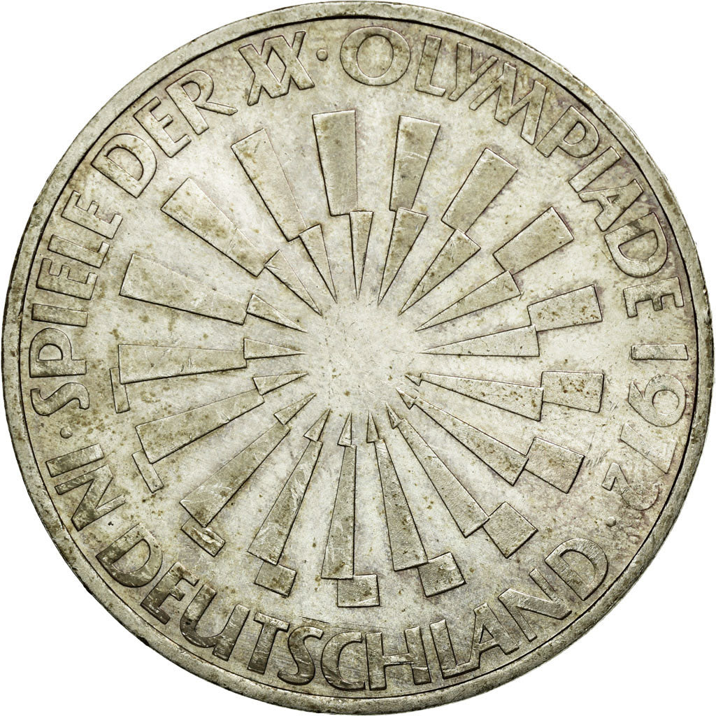 Coin, GERMANY - FEDERAL REPUBLIC, 10 Mark, 1972, Karlsruhe, MS(60-62), Silver