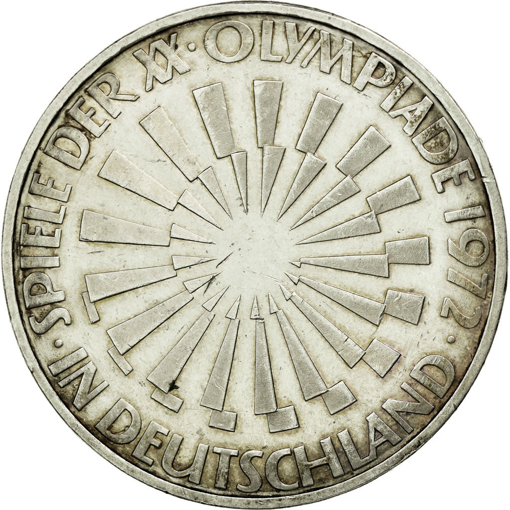 Coin, GERMANY - FEDERAL REPUBLIC, 10 Mark, 1972, Karlsruhe, MS(60-62), Silver