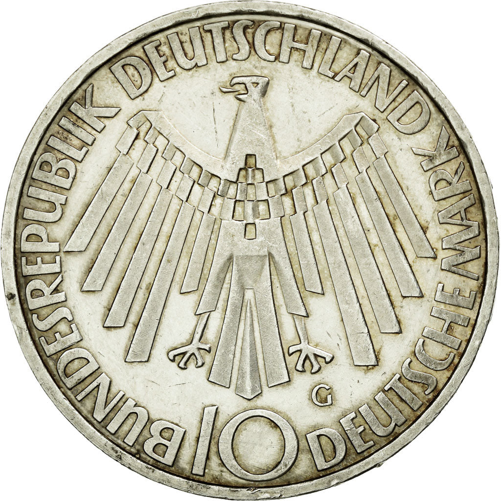 Coin, GERMANY - FEDERAL REPUBLIC, 10 Mark, 1972, Karlsruhe, MS(60-62), Silver