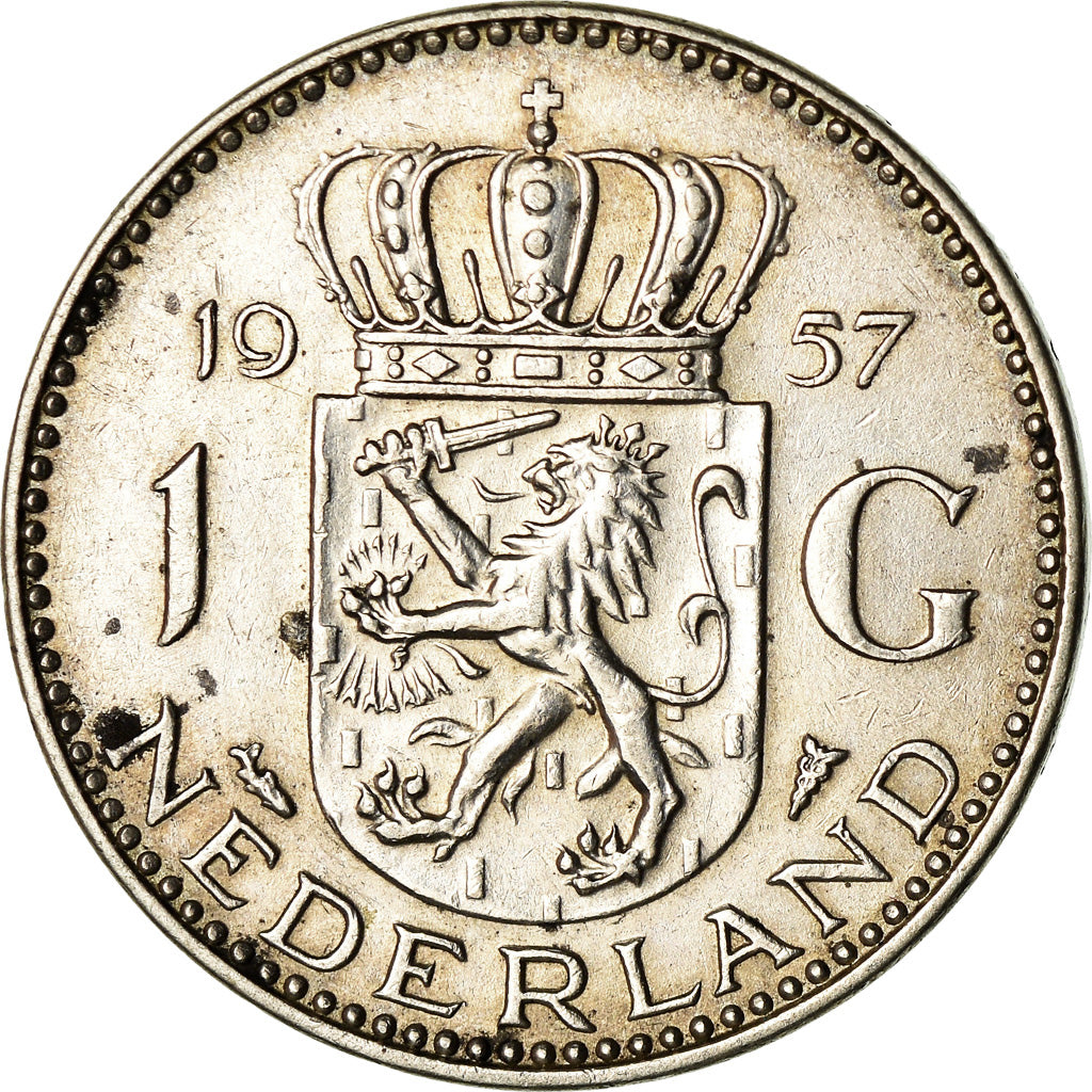 Moneta, Paesi Bassi, Juliana, Gulden, 1957, BB, Argento, KM:184