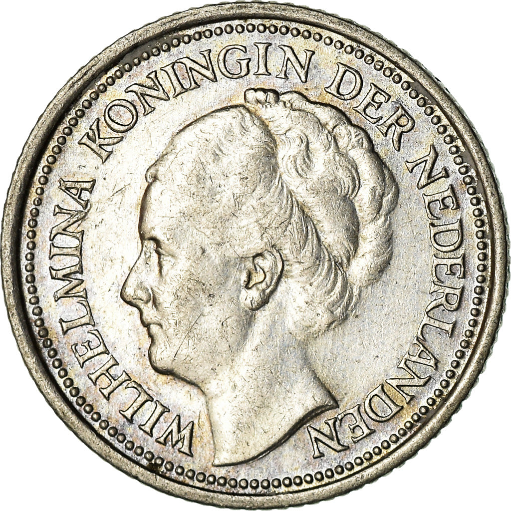 Coin, Netherlands, Wilhelmina I, 10 Cents, 1928, EF(40-45), Silver, KM:163
