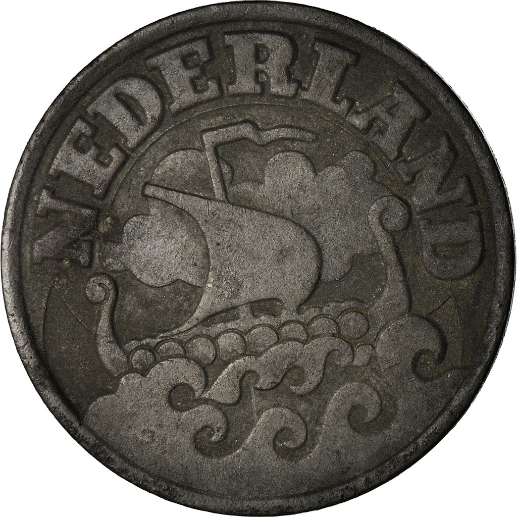 Monnaie, Pays-Bas, Wilhelmina I, 25 Cents, 1942, TB+, Zinc, KM:174