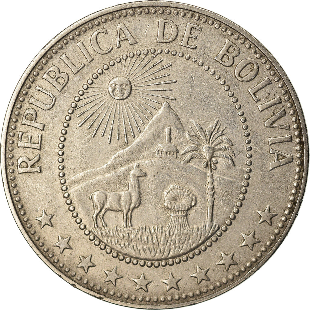 Monnaie, Bolivie, 50 Centavos, 1965, TTB, Nickel Clad Steel, KM:190