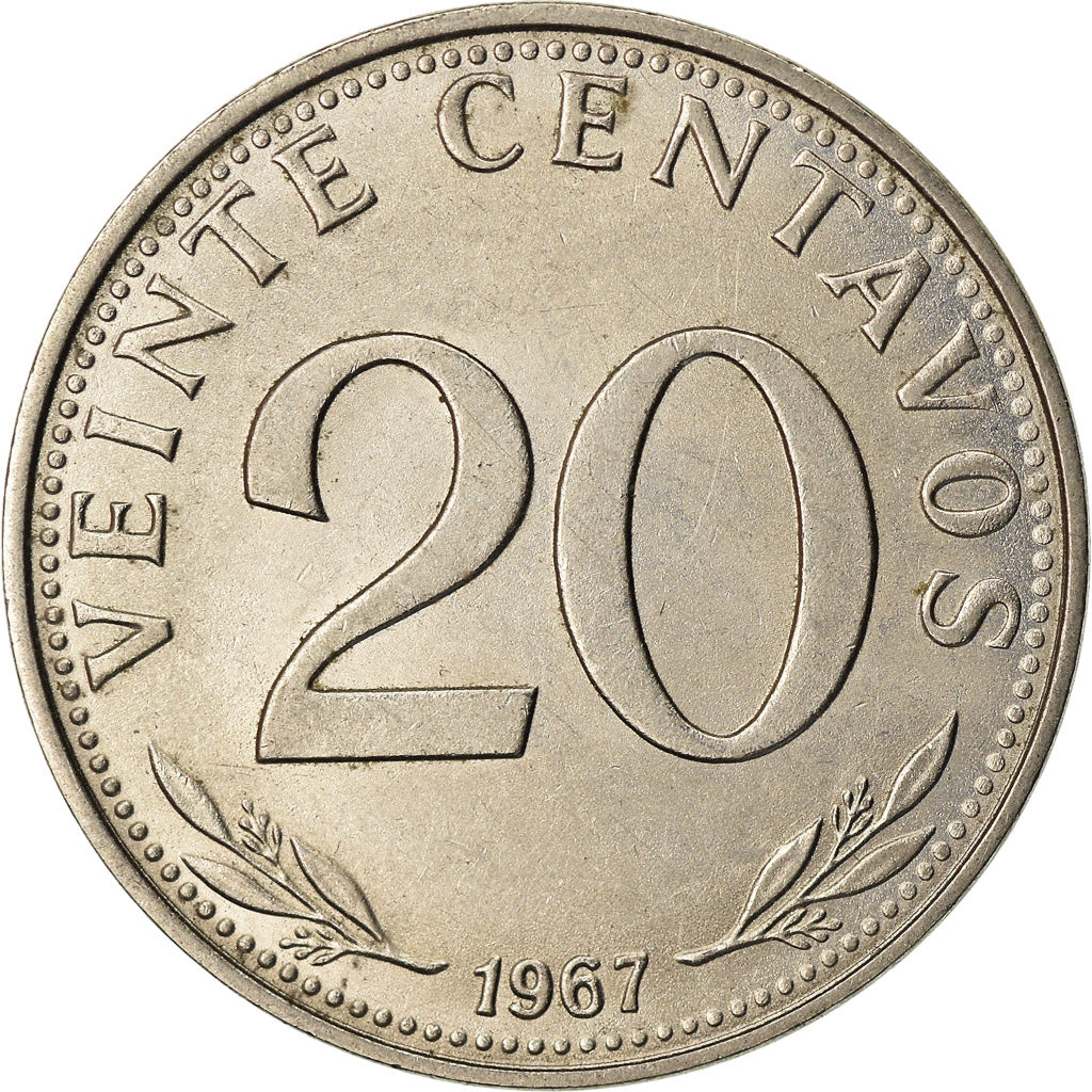 Coin, Bolivia, 20 Centavos, 1967, EF(40-45), Nickel Clad Steel, KM:189