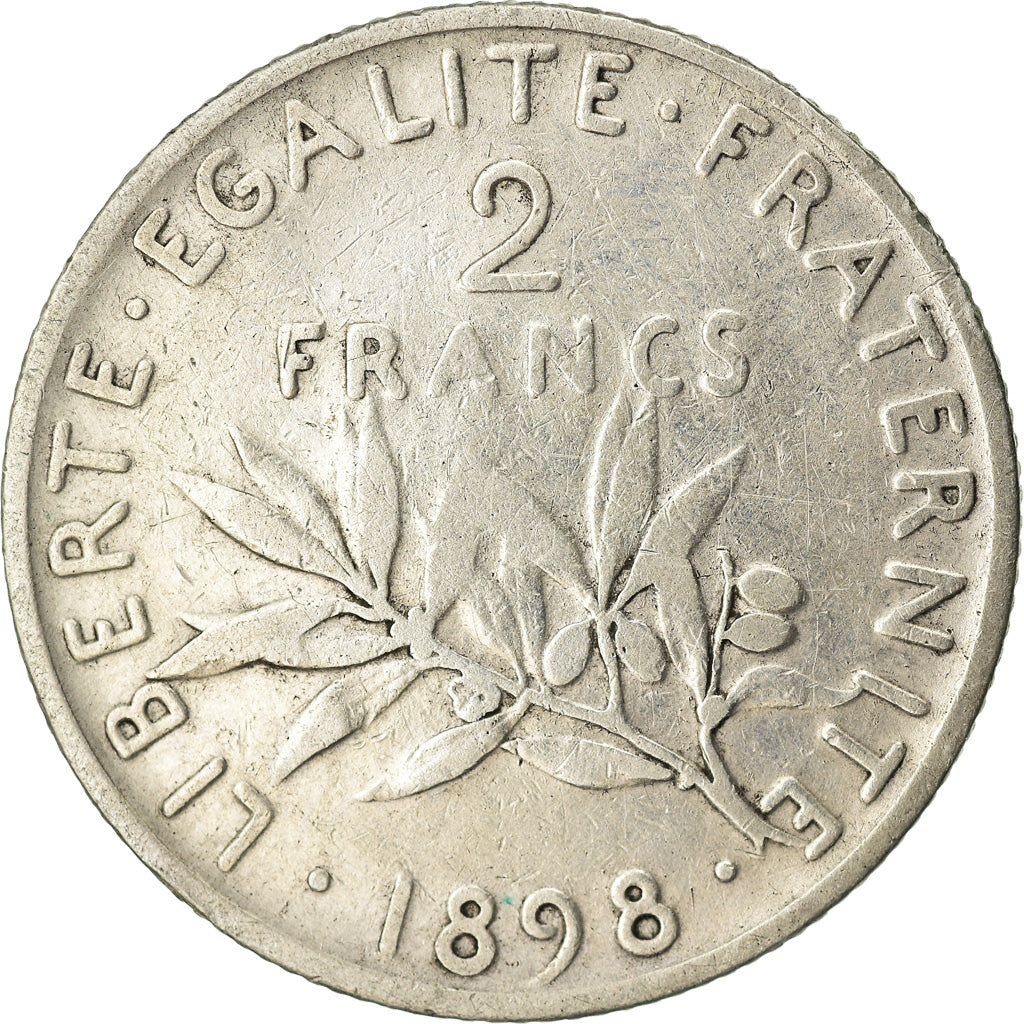 Münze, Frankreich, Semeuse, 2 Francs, 1898, Paris, S, Silber, KM:845.1