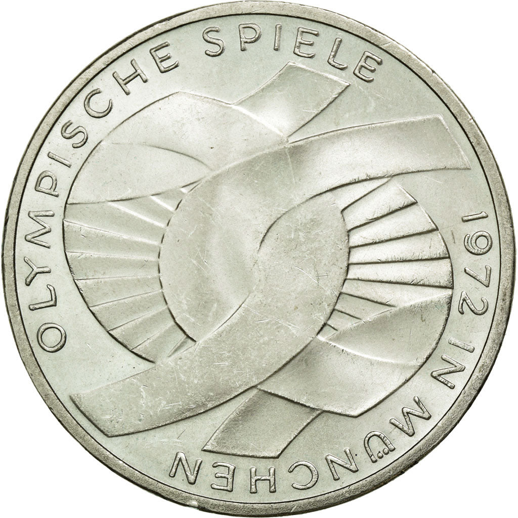 Moneda, ALEMANIA - REPÚBLICA FEDERAL, 10 Mark, 1972, Stuttgart, EBC+, Plata