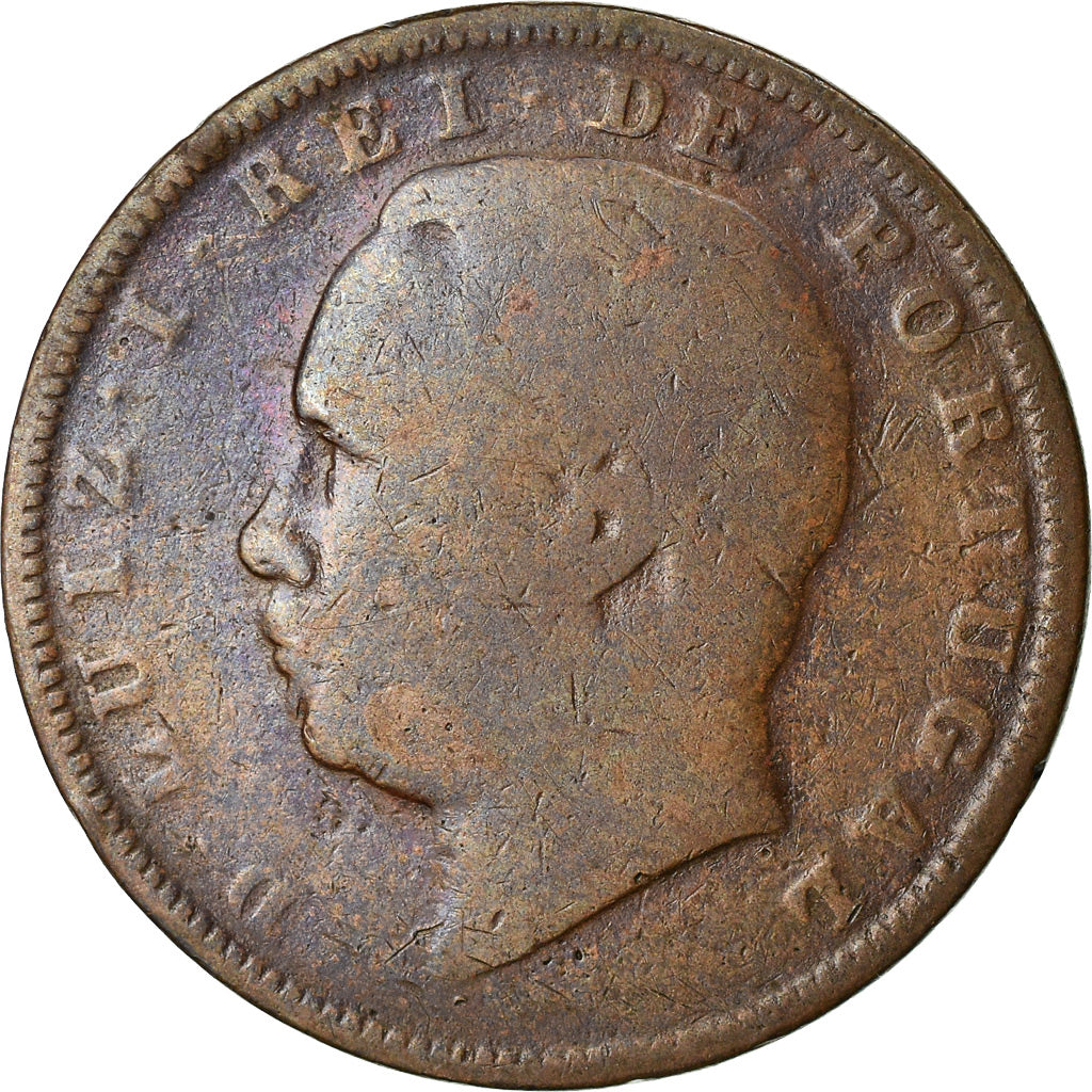 Münze, Portugal, Luiz I, 10 Reis, 1884, S, Bronze, KM:526