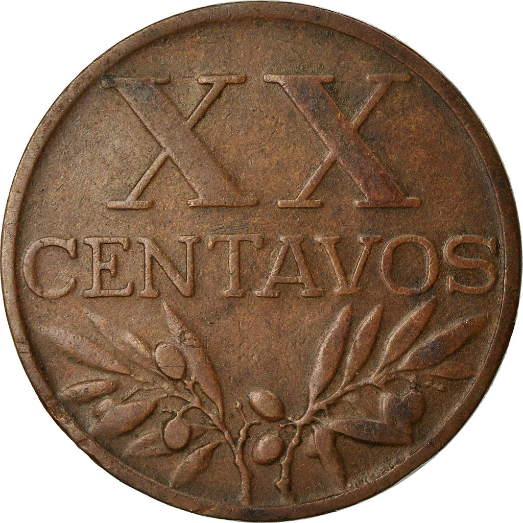 Coin, Portugal, 20 Centavos, 1960, EF(40-45), Bronze, KM:584