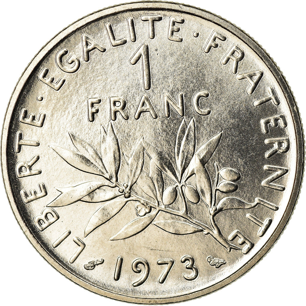 Moneta, Francja, Semeuse, Franc, 1973, Paris, FDC, MS(65-70), Nikiel, KM:925.1