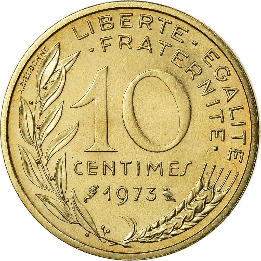 Munten, Frankrijk, Marianne, 10 Centimes, 1973, Paris, FDC, FDC