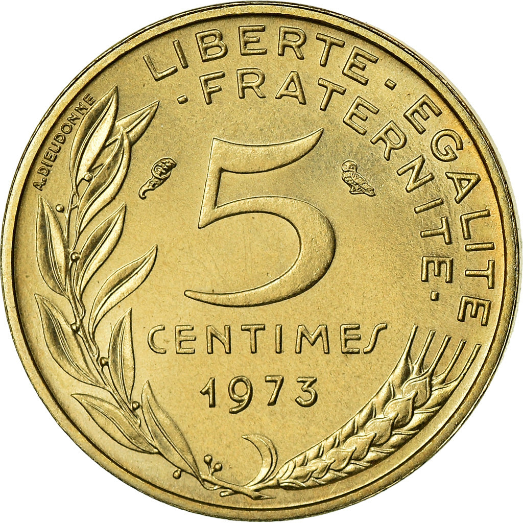 Coin, France, Marianne, 5 Centimes, 1973, Paris, FDC, MS(65-70)