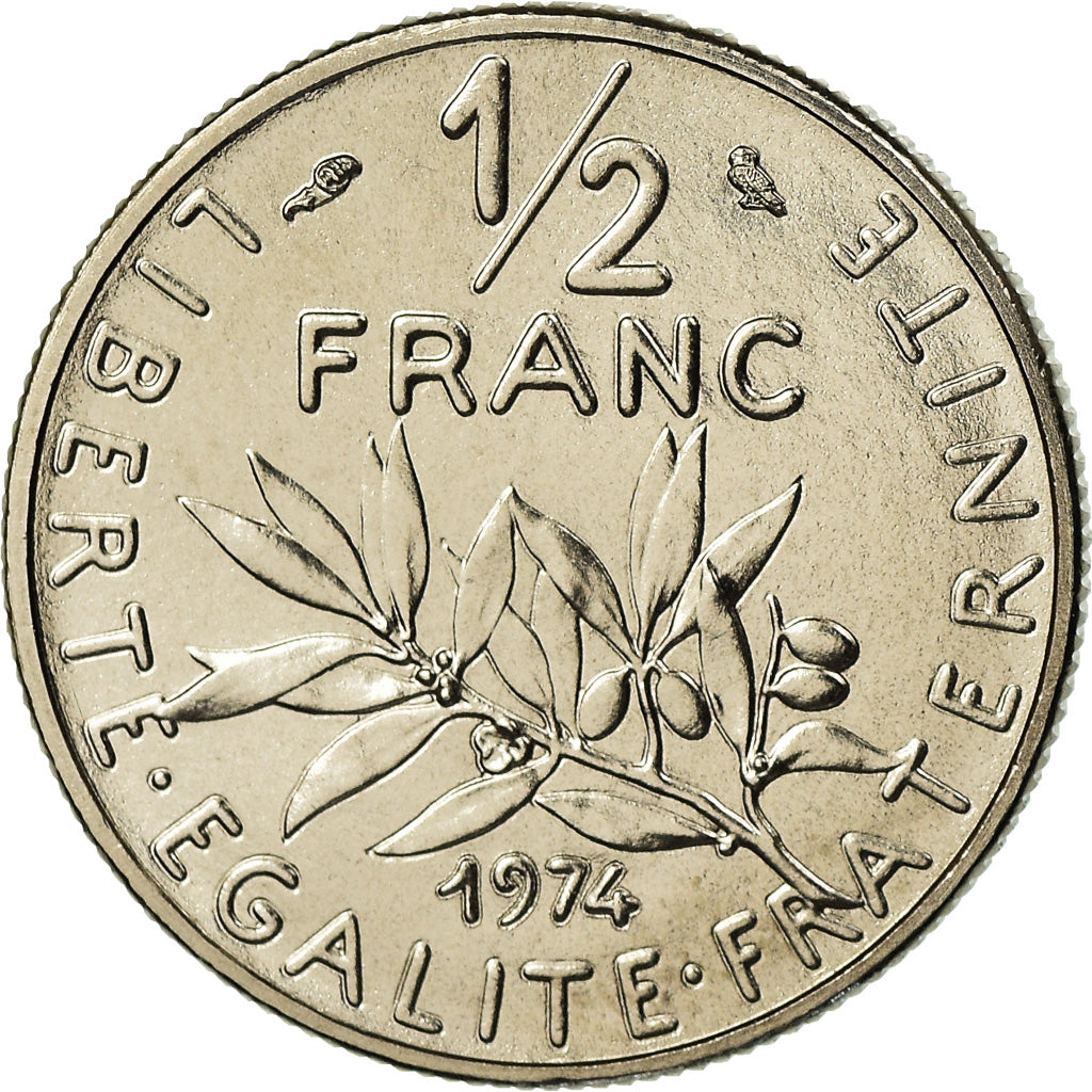 Coin, France, Semeuse, 1/2 Franc, 1974, Paris, FDC, MS(65-70), Nickel, KM:931.1