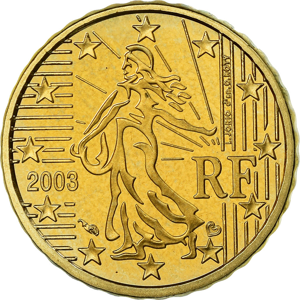 Francia, 10 Euro Cent, 2003, BE, FDC, Ottone, KM:1285