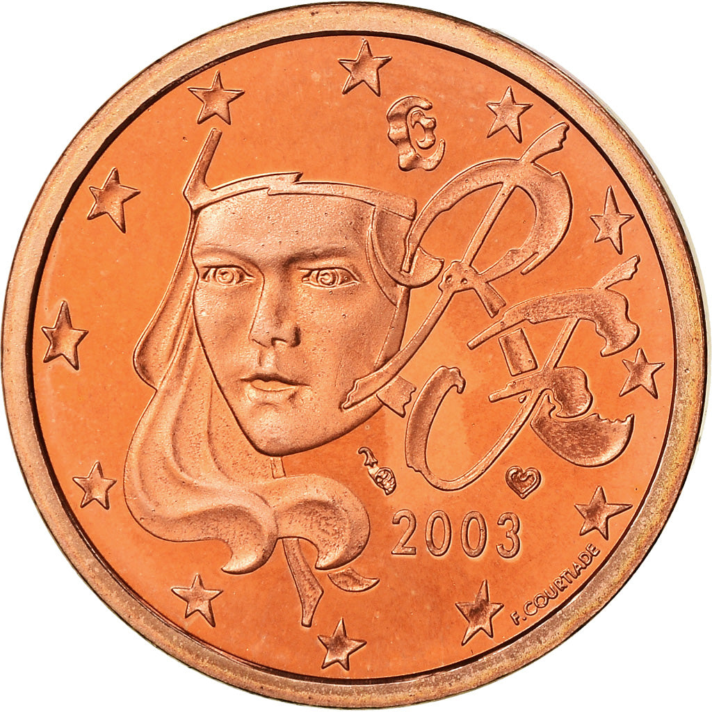Francia, 5 Euro Cent, 2003, BE, FDC, Acciaio placcato rame, KM:1284