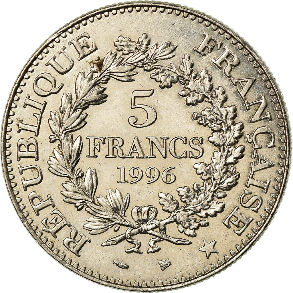 Moeda, França, Hercule, 5 Francs, 1996, Paris, EF(40-45), Níquel, KM:1155