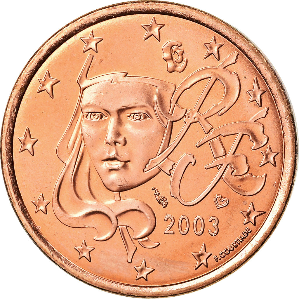 Francia, 5 Euro Cent, 2003, BU, FDC, Acciaio placcato rame, KM:1284