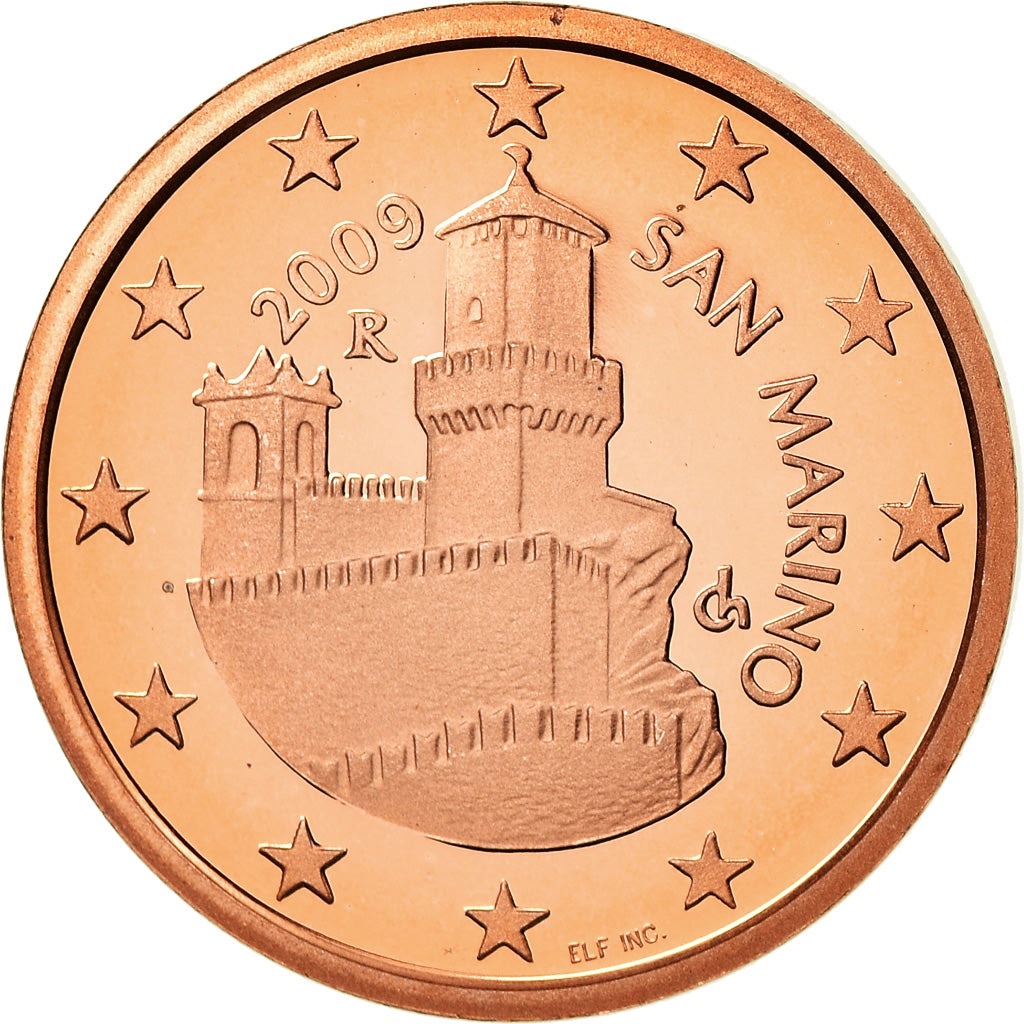 San Marino, 5 Euro Cent, 2009, BE, STGL, Copper Plated Steel, KM:442