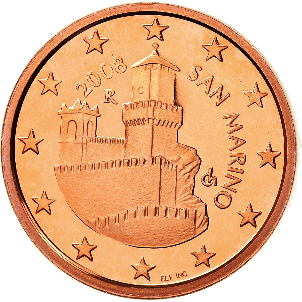 San Marino, 5 Euro Cent, 2008, BE, STGL, Copper Plated Steel, KM:442