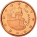 San Marino, 5 Euro Cent, 2008, BE, STGL, Copper Plated Steel, KM:442