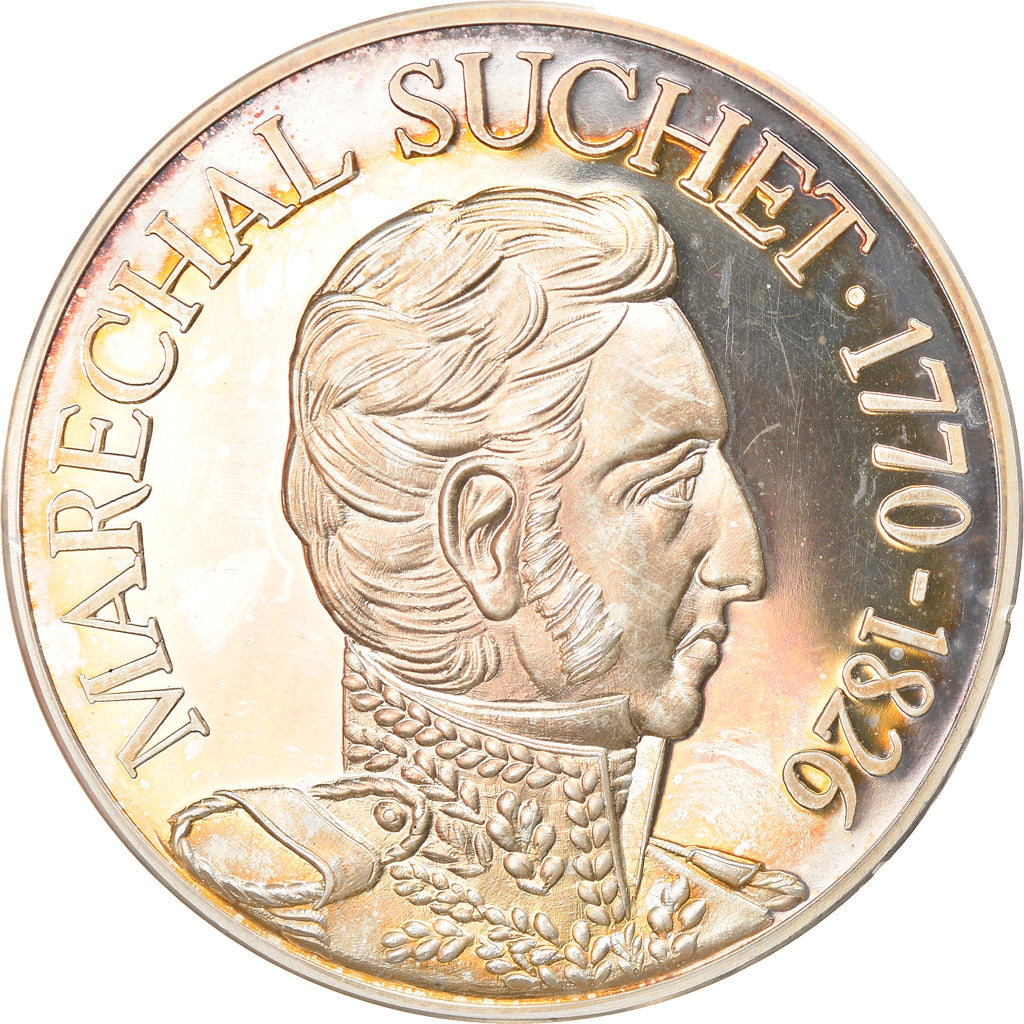 France, Medal, Napoléon Ier, Maréchal Suchet, History, 1976, MS(65-70), Silver