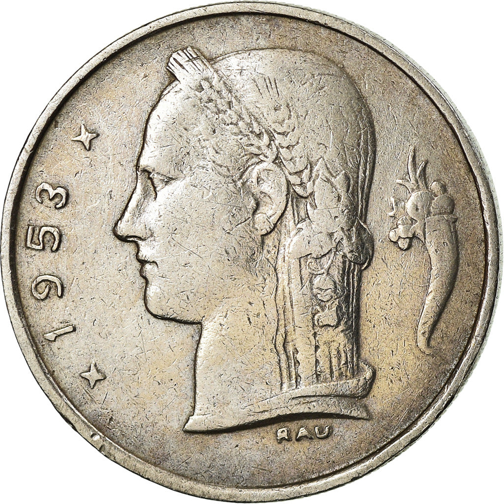 Coin, Belgium, Franc, 1953, AU(50-53), Copper-nickel, KM:143.1