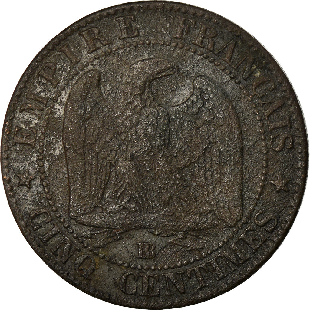 Moneta, Francia, Napoleon III, Napoléon III, 5 Centimes, 1856, Strasbourg, MB+
