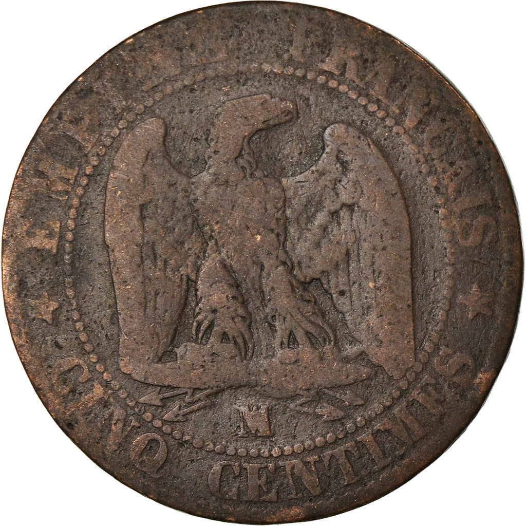 Moneta, Francia, Napoleon III, Napoléon III, 5 Centimes, 1854, Marseille, B+